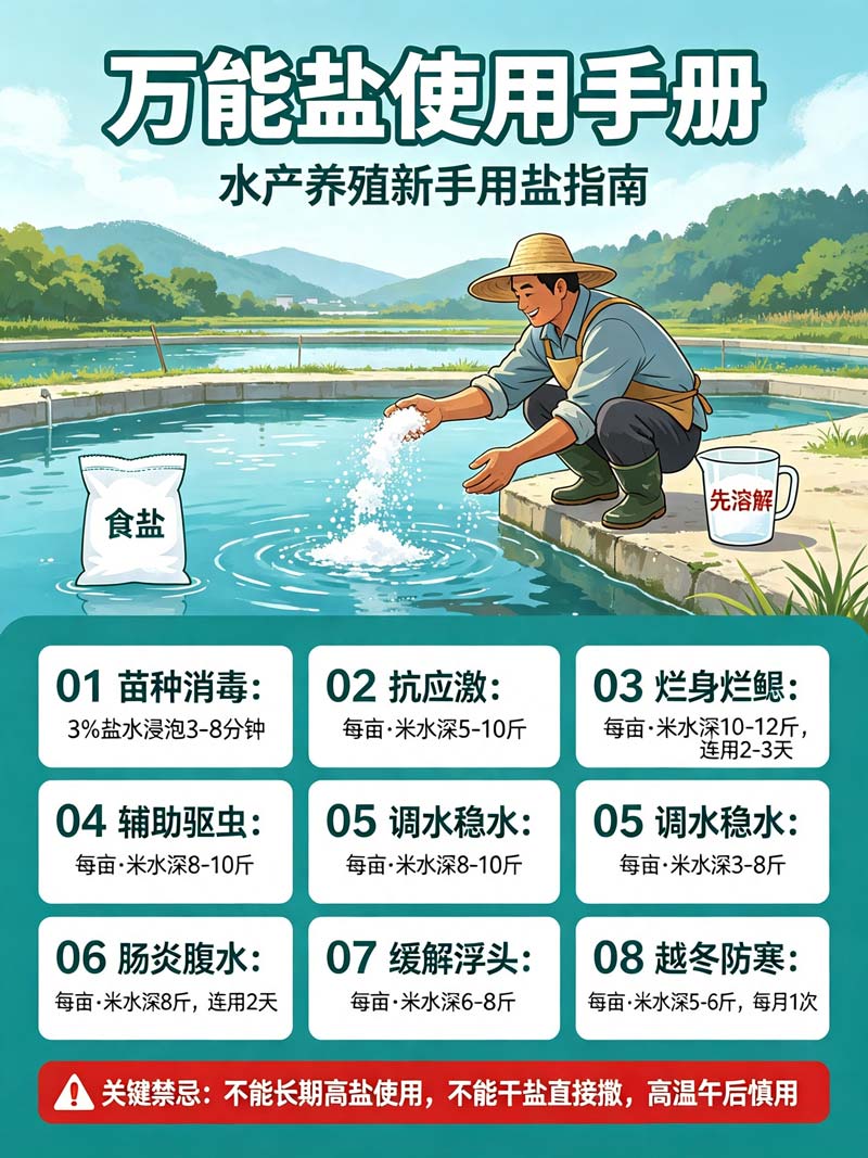 水产养殖万能盐使用方法